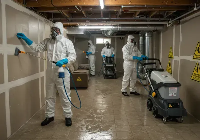 Basement Moisture Removal and Structural Drying process in Mounds, OK